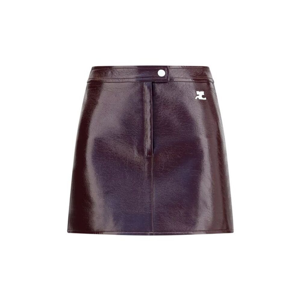 Courrèges Bordeaux Cotton Mini Women's Skirt